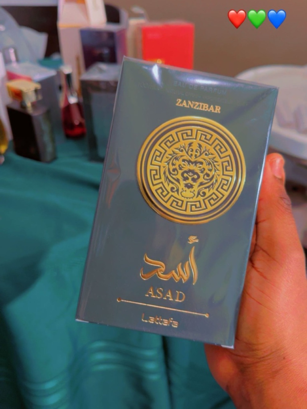 Asad Women Other Fragrance - Teal with Gold Accents